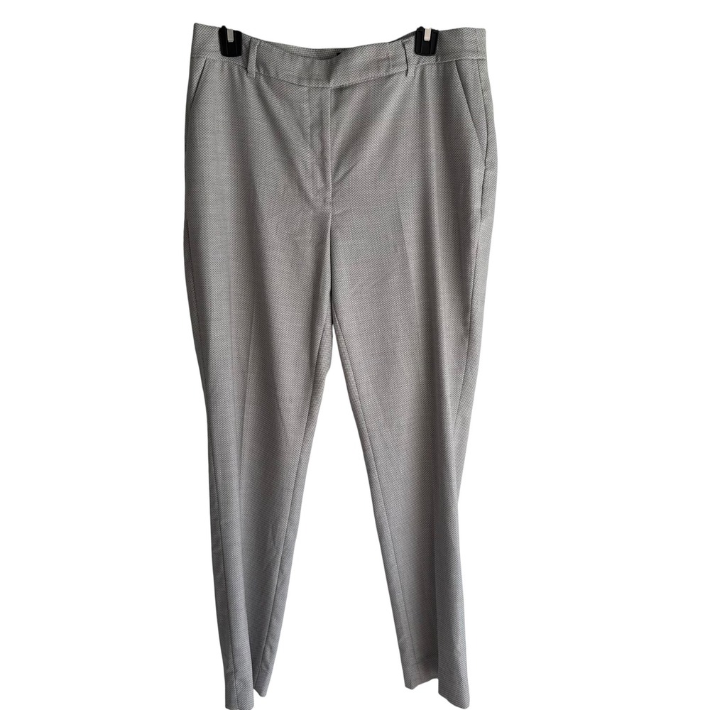 WHITE HOUSE BLACK MARKET Light Gray Chevron 'The Slim' Ladies Trousers, 10